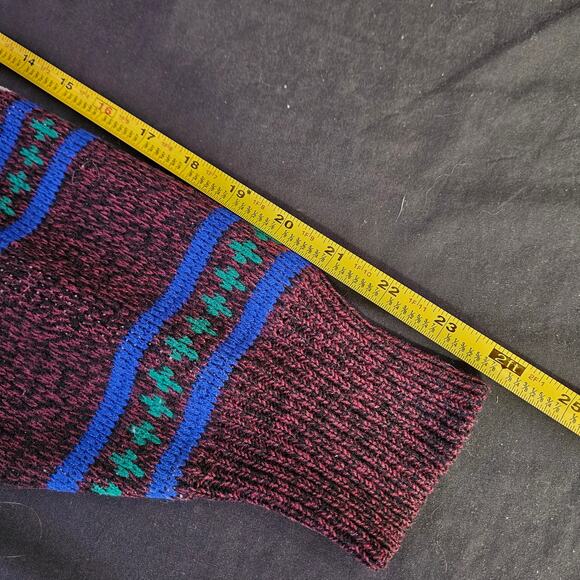 Anchor Blue Maroon Fair Isle Knit Sweater Size M Men's Winter Nordic Grandpacore - Picture 8 of 9